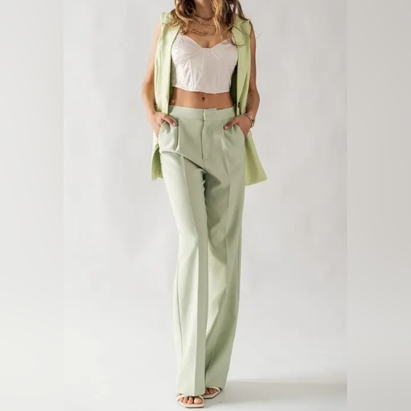 #44 🛑S, M, L FABULOUS, CHIC, TRENDY Wide Leg Slack Pants - Picture 2 of 3
